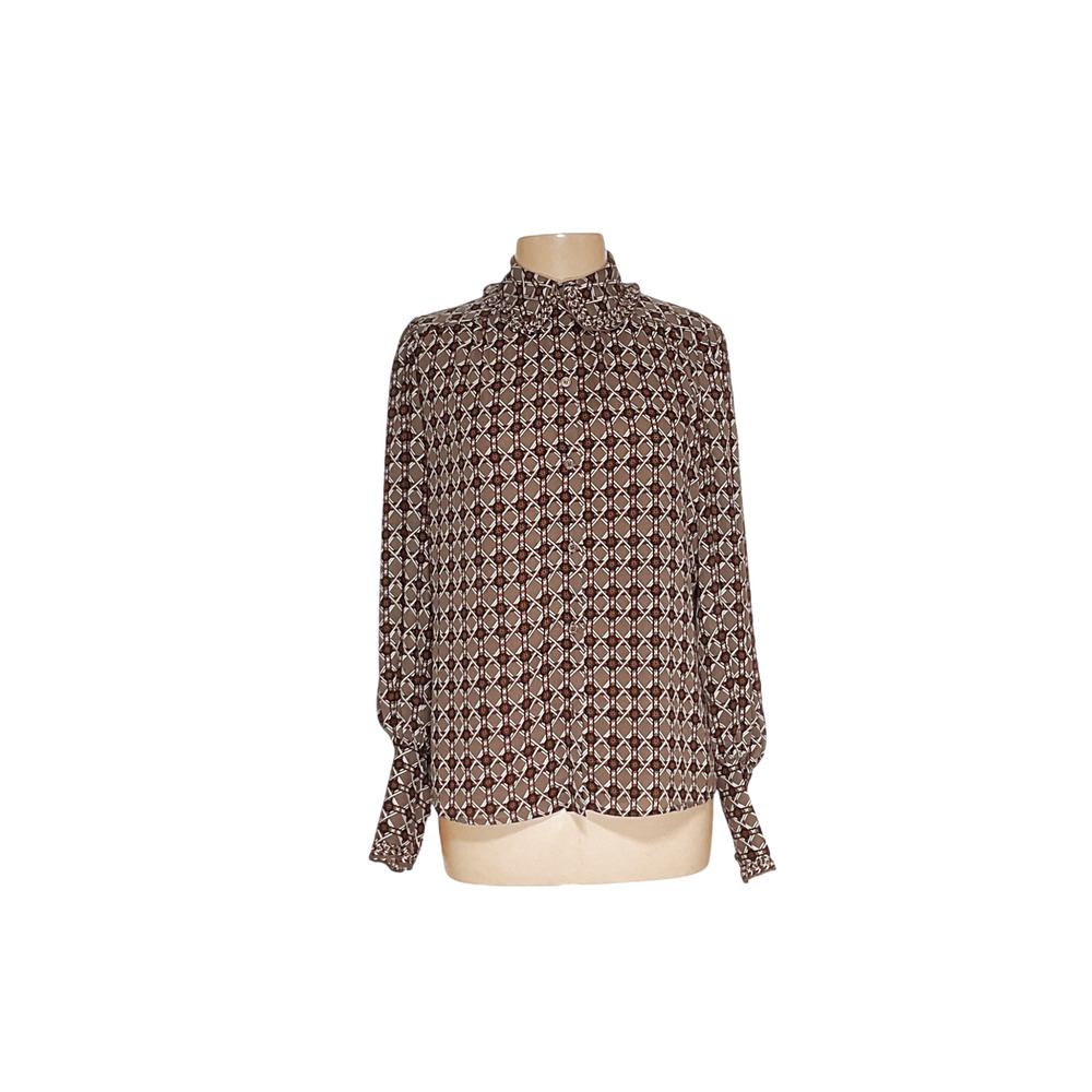 Max Studio Gray Graphic Print Button-Up Top, Size… - image 1